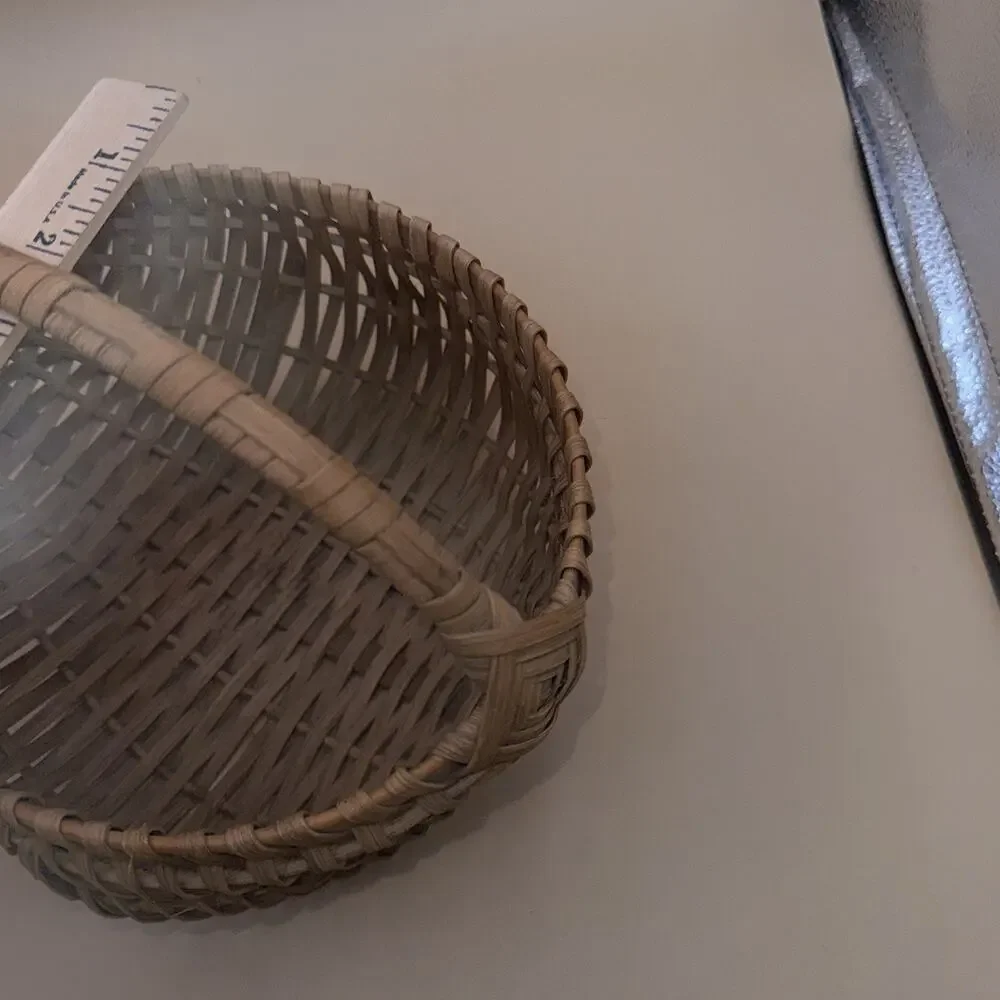 Vintage wicker Buttocks farmhouse Basket with Handle Country Natural Brown